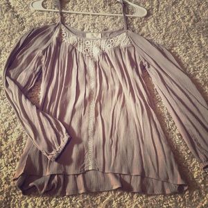 Beige off the shoulder top